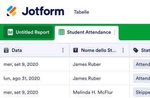 Modulo di Monitoraggio delle Presenze Modello di foglio di calcolo