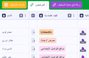 متتبع عملية التوظيف قوالب جدول البيانات