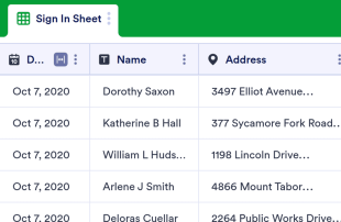Open House Sign In Spreadsheet Template