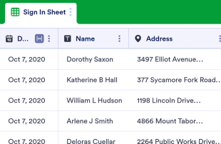 Open House Sign In Spreadsheet Template