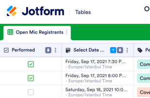 Open Mic Sign Up Spreadsheet Template