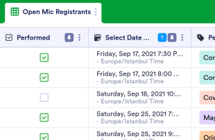 Open Mic Sign Up Spreadsheet Template