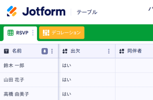 パーティ参加登録シート Template