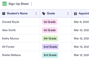 Parent Teacher Conference Sign Up Sheet Template