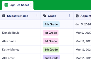 Parent Teacher Conference Sign Up Spreadsheet Template