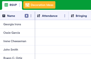 Party Sign Up Spreadsheet Template