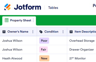 Personal Property Sheet Template