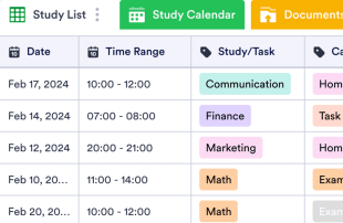 Personal Study Plan Template