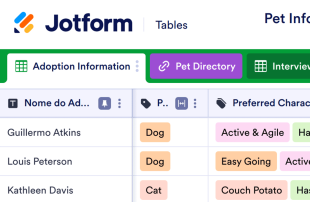 Pet Information Sheet for Adoption