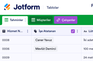 Peyzaj Tahmin Tablo Şablonu
