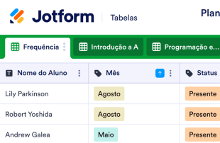 Planilha de Presença em Aula Spreadsheet Template