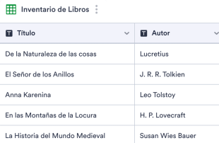 Plantilla para Inventario de Libros Spreadsheet Template