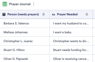 Prayer Journal Template Spreadsheet Template