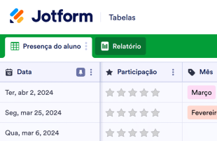 Presença do aluno Spreadsheet Template