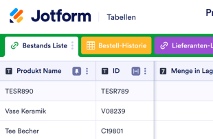 Produktbestand Vorlage Template