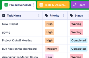 Project Onboarding Spreadsheet Template