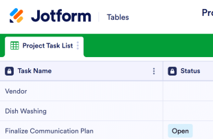 Project Task List Template