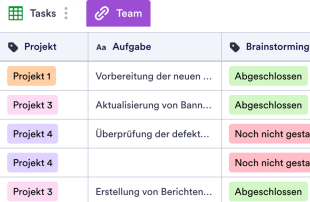 Projekt Tracker Tabellenvorlage