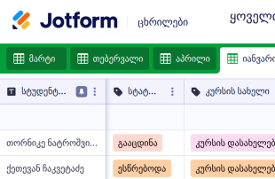 ყოველთვიური დასწრების ცხრილი Spreadsheet Template