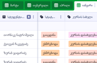 ყოველთვიური დასწრების ცხრილი Spreadsheet Template