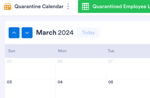 Quarantine Calendar Spreadsheet Template