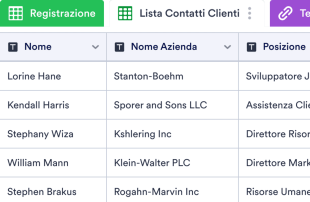 Registrazione Clienti Modello di foglio di calcolo