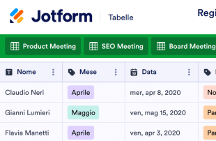 Registro Presenze ai Meeting Modello di foglio di calcolo