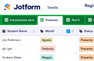 Registro Presenze della Classe Modello di foglio di calcolo