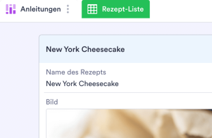Rezept-Organisator Tabellenvorlage