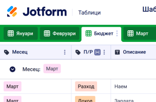 Шаблон за месечен бюджет Spreadsheet Template