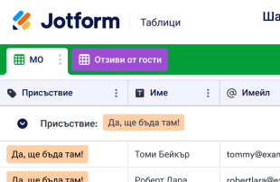 Шаблон за списък с гости Spreadsheet Template