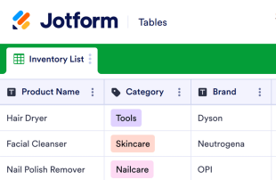 Salon Equipment List Spreadsheet Template