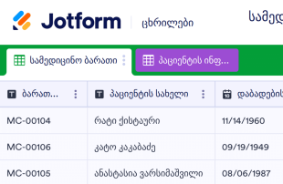 სამედიცინო ბარათის შაბლონი Spreadsheet Template