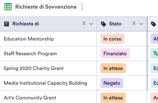 Scheda di Monitoraggio delle Sovvenzioni Modello di foglio di calcolo