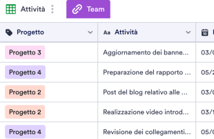 Scheda Progetto Modello di foglio di calcolo