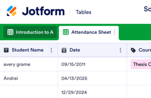 School Attendance Spreadsheet Template