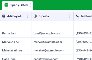Sipariş Takip Tablo Şablonu