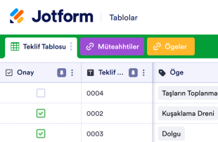 Teklif Tablo Şablonu