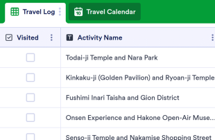 Travel Log Template Spreadsheet Template