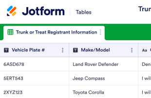 Trunk Or Treat Sign Up Spreadsheet Template