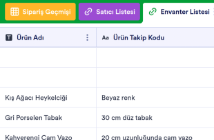 Ürün Envanteri Tablo Şablonu