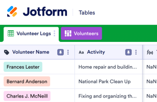 Volunteer Log Spreadsheet Template
