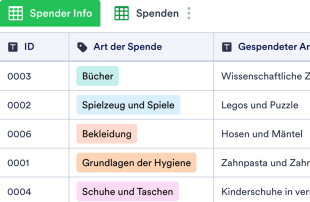 Vorlage für eine Spendenliste Tabellenvorlage