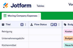 Vorlage für Umzugsbudget Template