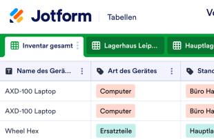 Vorlage Geräte-Inventar Tabellenvorlage