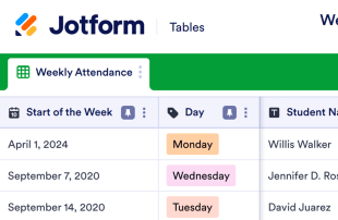Weekly Attendance Spreadsheet Template