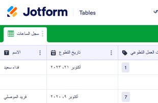 ورقة سجل ساعات العمل التطوعي Template