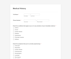 Appointment/Drop off Questionnaire