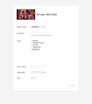Avengers Bill Split Form - Theme Poster