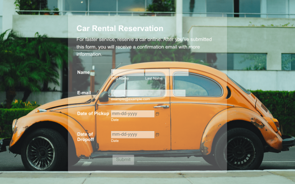 Car Rental Reservation - Theme Poster